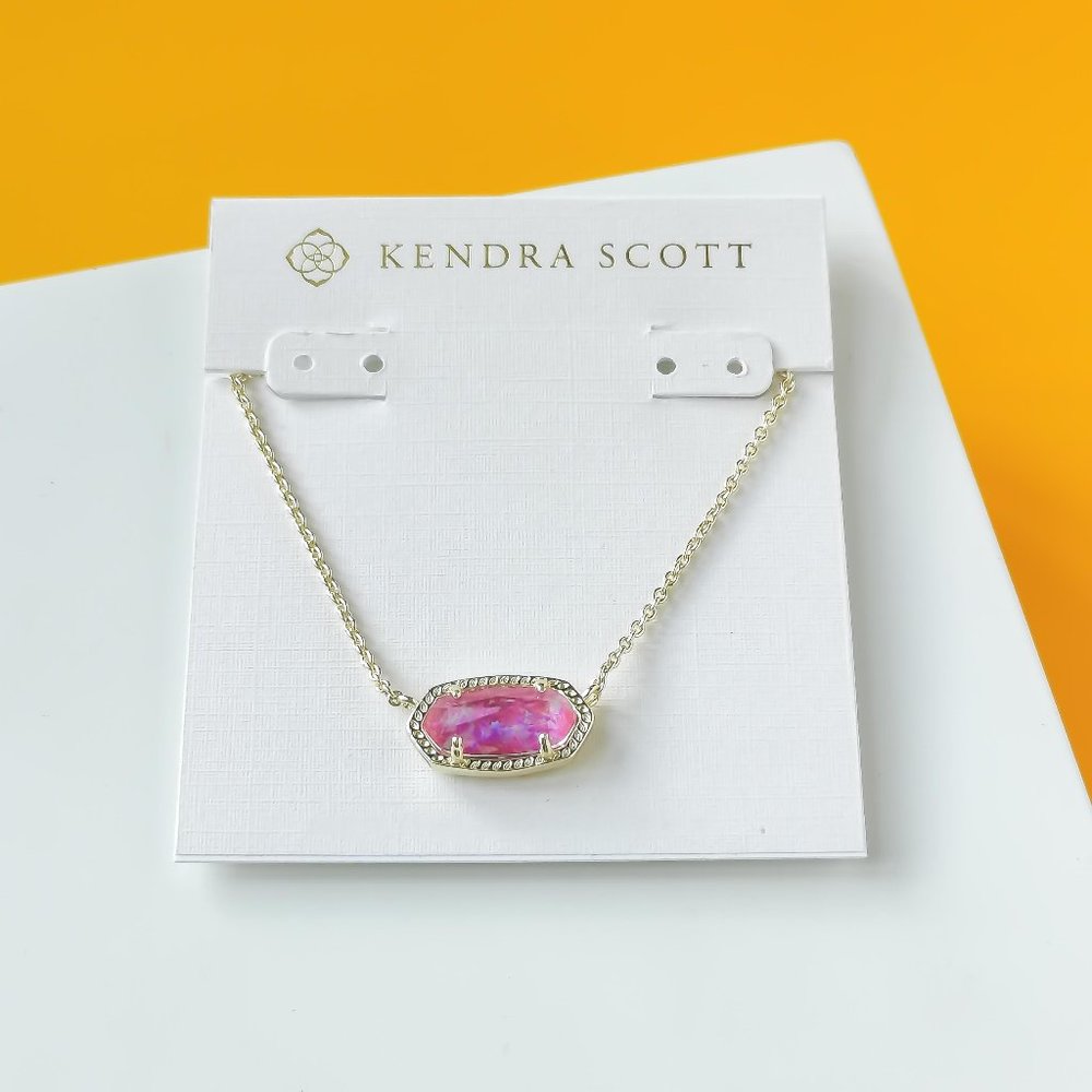 Elisa Gold Fuchsia Kyocera Opal Pendant Necklace by Kendra Scott
